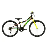 Bicicleta Copii DHS Turbo - 24 Inch, Negru-Verde