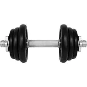 Gantera - 12 Kg, Set 6 Discuri, Negru-Argintiu