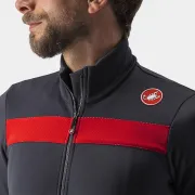 Tricou cu maneca lunga Castelli Puro 3 FZ Antracit/Rosu XL