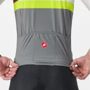Tricou cu maneca scurta Castelli A Blocco Alb/Gri/Galben Fluo/Visiniu XL