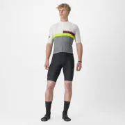 Tricou cu maneca scurta Castelli A Blocco Alb/Gri/Galben Fluo/Visiniu XL