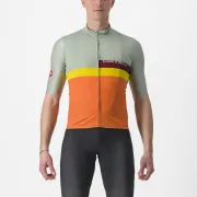 Tricou cu maneca scurta Castelli A Blocco Vernil/Portocaliu/Galben/Visiniu L