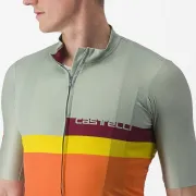 Tricou cu maneca scurta Castelli A Blocco Vernil/Portocaliu/Galben/Visiniu L