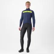 Tricou cu maneca lunga Castelli Puro 3 FZ BelgianBlue/YellowFluoReflex L