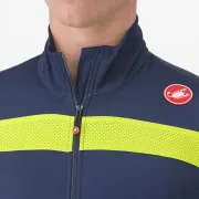 Tricou cu maneca lunga Castelli Puro 3 FZ BelgianBlue/YellowFluoReflex M