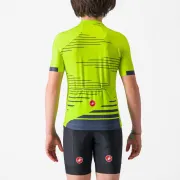 Tricou cu maneca scurta Castelli Aero Kid pentru copii Galben Fluo/Bleumarin 8A