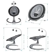 Balansoar bebelusi multifunctional Coccolle Freya Baby, Gri