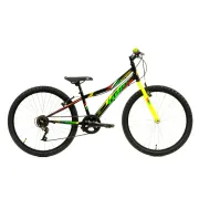 Bicicleta Copii DHS Turbo - 24 Inch, Negru-Verde