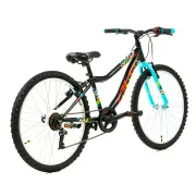 Bicicleta Copii DHS Plasma - 24 Inch, Negru-Roz