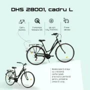 Bicicleta Oras Dhs City 28001 - 28 Inch, L, Negru