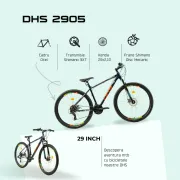 Bicicleta Mtb Dhs 2905 - 29 inch, M, Indigo-Rosu