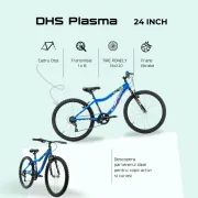 Bicicleta Copii DHS Plasma - 24 Inch, Albastru
