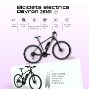 Bicicleta Electrica Devron 28161 - 28 Inch, 490mm, Negru