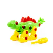 Set de constructie Dinozaur Polesie Stegosaur, 30 piese de asamblat, 21cm