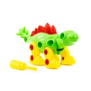 Set de constructie Dinozaur Polesie Stegosaur, 30 piese de asamblat, 21cm