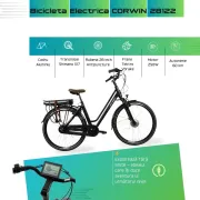 Bicicleta Electrica Corwin 28122 - 28 Inch, 490mm, Negru