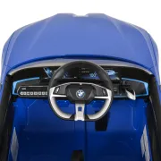 Masinuta electrica BO BMW i4 pentru copii 3 ani+, acumulatori si telecomanda, usi care se deschid, centura, pornire buton, Albastru