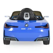Masinuta electrica BO BMW i4 pentru copii 3 ani+, acumulatori si telecomanda, usi care se deschid, centura, pornire buton, Albastru