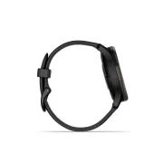 Garmin - vivomove Trend - Ramă Neagra din oţel inoxidabil - carcasa neagra - bratara silicon neagra