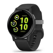 Garmin - Vivoactive 5 smartwatch cu GPS și AMOLED - ramă gri slate din aluminiu - carcasă neagră şi bratara din silicon