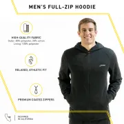 Finis - hanorac bumbac cu fermoar pentru barbati Tech Jacket Mens - negru