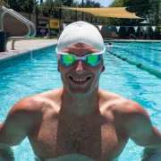 Finis - ochelari inot pentru triatlon Hayden Goggles - negru cu lentila oglinda portocalie
