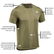 CEP - Tricou cu maneca scurta barbati The Run Shirt - verde inchis maslina
