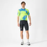 Castelli - tricou ciclism maneca scurta regular fit - Vortice Jersey - albastru | verde lime