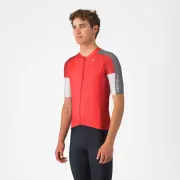 Castelli - tricou ciclism maneca scurta regular fit - Entrata 6 Jersey - rosu | gri