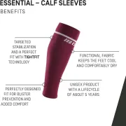CEP - jambiere compresie gamba - Essential Calf Sleeves - Visiniu cardio cherry