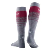 CEP - Sosete ski thermo lungi pentru femei Ski Thermo Merino Socks - gri rosu inchis
