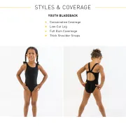 Finis - Costum de baie intreg Fete Bladeback - Verde Maze