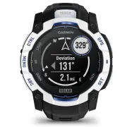 Garmin INSTINCT 3 - 50 mm Solar - Whitestone cu curea neagră/albastru intens - smartwatch robust cu GPS