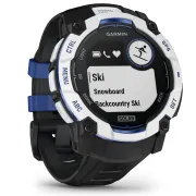 Garmin INSTINCT 3 - 50 mm Solar - Whitestone cu curea neagră/albastru intens - smartwatch robust cu GPS