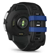 Garmin INSTINCT 3 - 50 mm Solar - Whitestone cu curea neagră/albastru intens - smartwatch robust cu GPS
