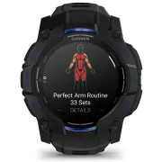 Garmin INSTINCT 3 - 50 mm AMOLED - Whitestone cu curea neagră / albastru intens - smartwatch robust cu GPS