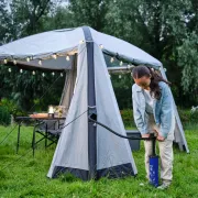 Pavilion Coleman FastPitch Air M adapost anti-insecte protectie UV impermeabil pereti inclusi ferestre mari structura gonflabila