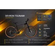 Bicicleta MTB Devron Tsunami - 29 inch, XL, Negru