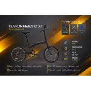 Bicicleta Pliabila Devron Practic 30 - 20 inch, Negru