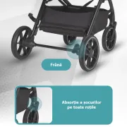 Carucior modular 2in1 Coccolle Serry Moss green+ Scoica auto iSize Coccolle Knox Black