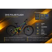 Bicicleta Full suspension DHS Polar Flash - 26 Inch, Albastru-Verde
