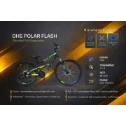 Bicicleta Full suspension DHS Polar Flash - 26 Inch, Negru
