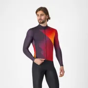 Tricou cu maneca lunga Castelli Amplify Thermal Mov/Rosu/Galben M