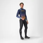 Tricou cu maneca lunga Castelli Apice Thermal Albastru Belgian/Portocaliu L