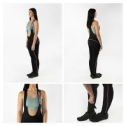 Pantaloni cu bretele si bazon Force Bright negri XL