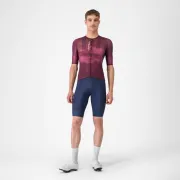 Tricou cu maneca scurta Castelli Climbers A/C, pentru barbati, alb/bordo XXL