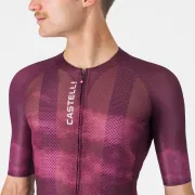 Tricou cu maneca scurta Castelli Climbers A/C, pentru barbati, alb/bordo XXL