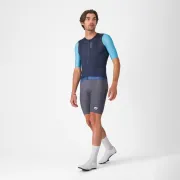 Tricou cu maneca scurta Castelli Corretto, pentru barbati, albastru neon/albastru belgian M