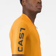 Tricou cu maneca scurta Castelli Entrata Apex, pentru barbati, portocaliu/albastru M