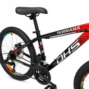 Bicicleta Copii Dhs Terrana 2423B, model 2026 - 24 Inch, Rosu-Negru